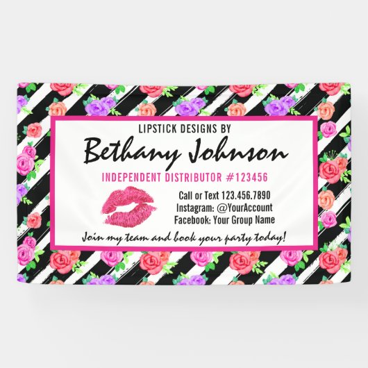 Lipstick Distributeur Rose Kiss Trade Show / Feest Spandoek (Horizontaal)