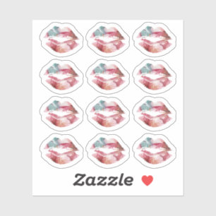 Lipstick Distributeur Waterverf Kiss Lips Planner Sticker