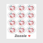 Lipstick Distributeur Waterverf Kus Lippen Planner Sticker (Vel)