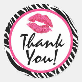 Lipstick Distributeur Zebra Kiss Lippen Dank u Ronde Sticker