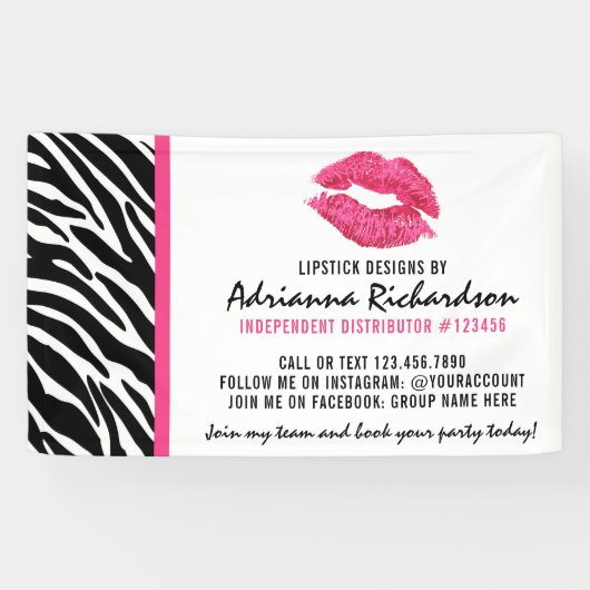 Lipstick Distributeur Zebra Kiss Trade Show / Part Spandoek (Horizontaal)