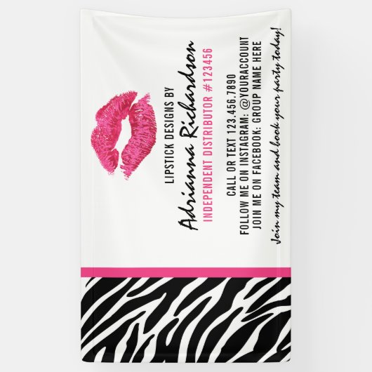 Lipstick Distributeur Zebra Kiss Trade Show / Part Spandoek (Verticaal)