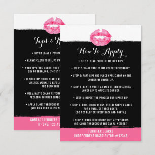 Lipstick Distributor Application/Tips Card Kaart