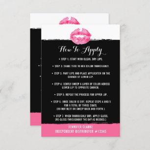 Lipstick Distributor Application/Tips Card Kaart