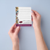 Lipstick Distributor Floral Customer Note Kaart (Hand)
