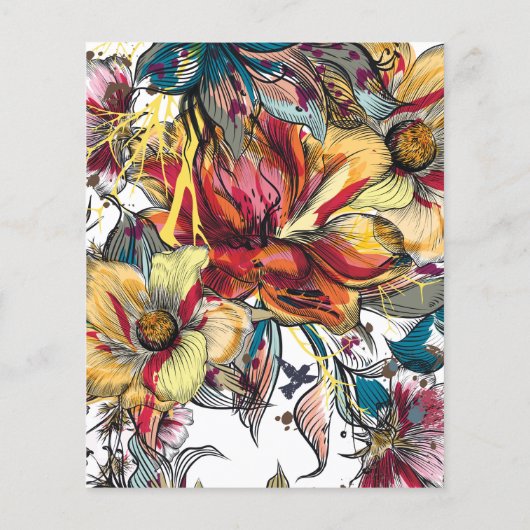 Lipstick Distributor Floral Customer Note Kaart (Achterkant)