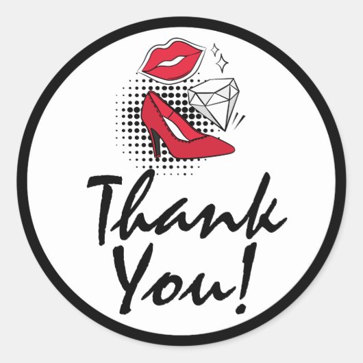 Lipstick Distributor Glam Modern Lips Thank You Ronde Sticker (Voorkant)