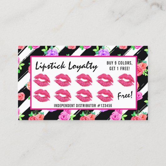 Lipstick Distributor Glam Roos Kiss Loyalty Stamp (Achterkant)