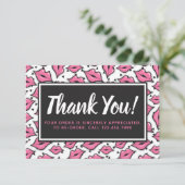 Lipstick Distributor Hartelijk dank Roze Lips Kiss Bedankkaart (Staand voorkant)