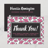 Lipstick Distributor Hartelijk dank Roze Lips Kiss Briefkaart (Voorkant / Achterkant)
