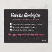 Lipstick Distributor Hartelijk dank Roze Lips Kiss Briefkaart (Achterkant)