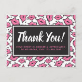 Lipstick Distributor Hartelijk dank Roze Lips Kiss Briefkaart (Voorkant)