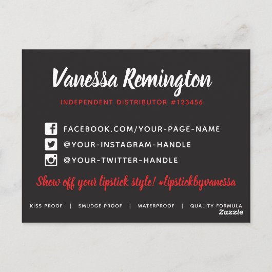 Lipstick Distributor Hartelijk dank voor de Red Li Briefkaart (Achterkant)