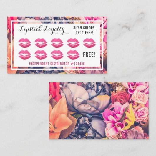 Lipstick Distributor Loyalty Punch Kiss Plain Back (Voorkant / Achterkant)