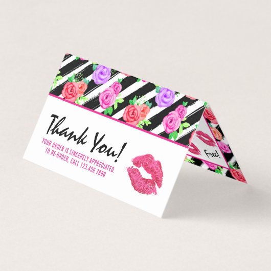 Lipstick Distributor Loyalty Stamp Kiss Dank u Kaart (Voorkant)