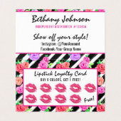 Lipstick Distributor Loyalty Stamp Kiss Dank u Kaart (Binnenkant ongevouwen)