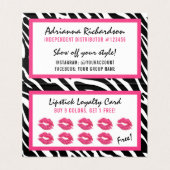 Lipstick Distributor Loyalty Stamp Kiss Dank u Kaart (Binnenkant ongevouwen)