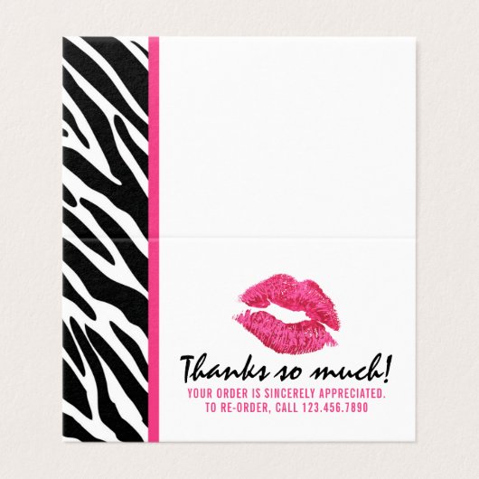 Lipstick Distributor Loyalty Stamp Kiss Dank u Kaart (Buitenkant ongevouwen)