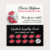 Lipstick Distributor Loyalty Stamp Kiss Dank u Kaart (Binnenkant ongevouwen)