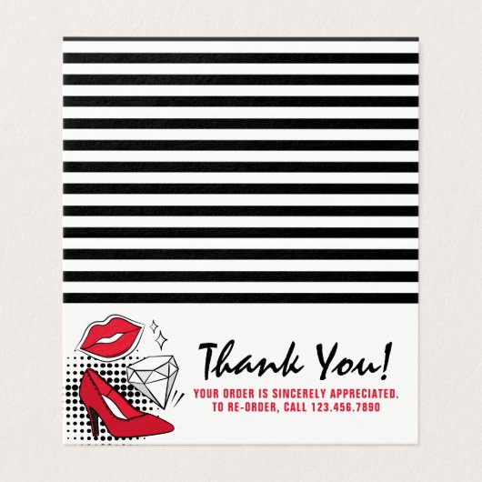 Lipstick Distributor Loyalty Stamp Kiss Dank u Kaart (Buitenkant ongevouwen)