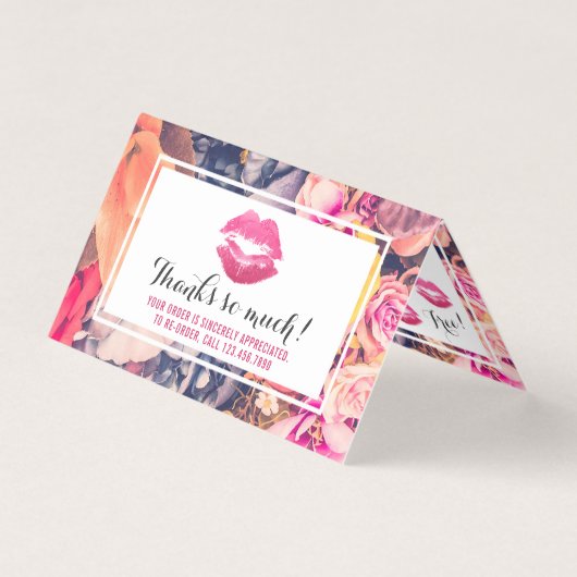 Lipstick Distributor Loyalty Stamp Kiss Dank u Kaart (Voorkant)