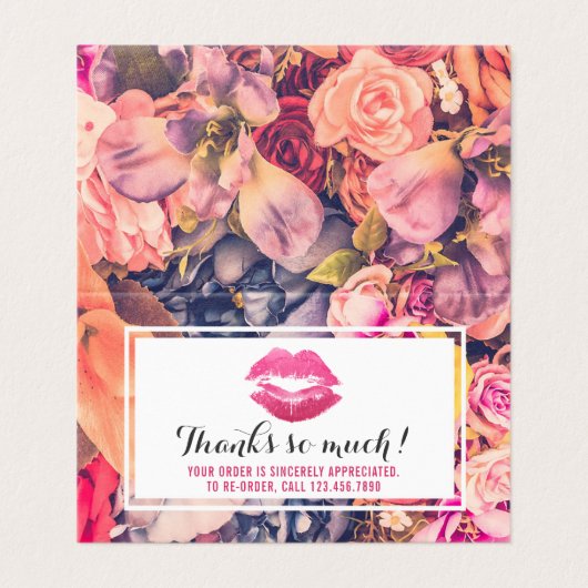 Lipstick Distributor Loyalty Stamp Kiss Dank u Kaart (Buitenkant ongevouwen)