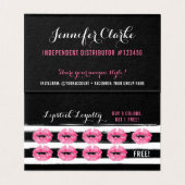 Lipstick Distributor Loyalty Stamp Kiss Dank u Kaart (Binnenkant ongevouwen)