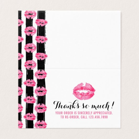 Lipstick Distributor Loyalty Stamp Kiss Dank u Kaart (Buitenkant ongevouwen)