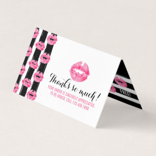 Lipstick Distributor Loyalty Stamp Kiss Dank u Kaart
