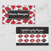 Lipstick Distributor Loyalty Stamp Red Lips Kiss (Voorkant / Achterkant)