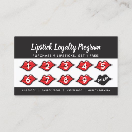 Lipstick Distributor Loyalty Stamp Red Lips Kiss (Achterkant)