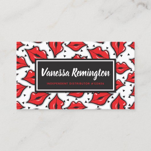 Lipstick Distributor Loyalty Stamp Red Lips Kiss (Voorkant)