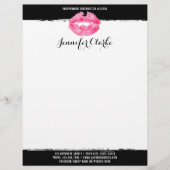 Lipstick Distributor Marketing Pink Lips Kiss Briefhoofd Sjabloon (Voorkant)