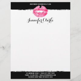 Lipstick Distributor Marketing Pink Lips Kiss Briefhoofd Sjabloon