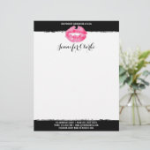 Lipstick Distributor Marketing Pink Lips Kiss Briefhoofd Sjabloon (Staand voorkant)