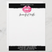 Lipstick Distributor Marketing Pink Lips Kiss Briefhoofd Sjabloon (Voorkant / Achterkant)