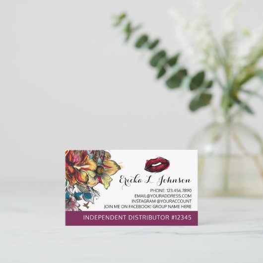 Lipstick Distributor Modern Floral Loyalty Punch (Staand voorkant)