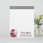 Lipstick Distributor Modern Glamor Beauty Kiss Gepersonaliseerd Briefhoofd (Staand voorkant)