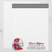 Lipstick Distributor Modern Glamor Beauty Kiss Gepersonaliseerd Briefhoofd (Voorkant / Achterkant)