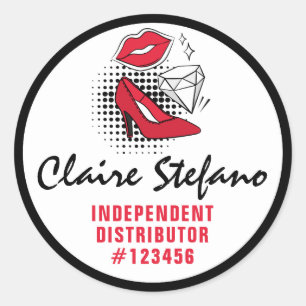 Lipstick Distributor Modern Glamor Beauty Kiss Ronde Sticker