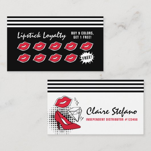 Lipstick Distributor Modern Glamor Loyalty Stamp (Voorkant / Achterkant)