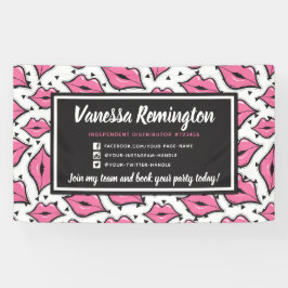 Lipstick Distributor Pink Kiss Party / Trade Show Spandoek