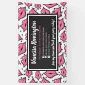 Lipstick Distributor Pink Kiss Party / Trade Show Spandoek (Verticaal)