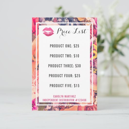 Lipstick Distributor Price List Floral Kiss Lips (Staand voorkant)