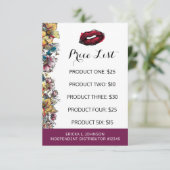 Lipstick Distributor Price List Guide Sheet Kiss (Staand voorkant)