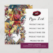 Lipstick Distributor Price List Guide Sheet Kiss (Voorkant / Achterkant)