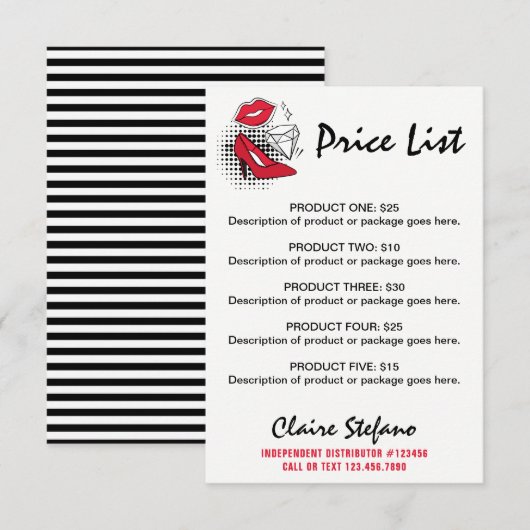 Lipstick Distributor Price List Moderne Lips Kiss (Voorkant / Achterkant)