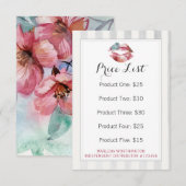 Lipstick Distributor Price List Waterverf Kaart (Voorkant / Achterkant)