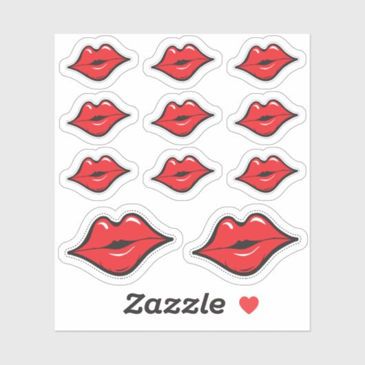 Lipstick Distributor Red Kiss Kissing Lips Planner Sticker (Vel)