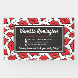 Lipstick Distributor Red Kiss Party / Trade Show Spandoek